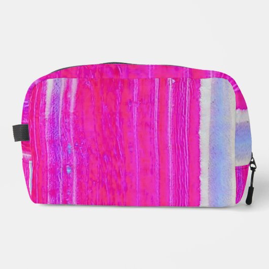 Levendige Abstracte Roze en Paarse Strepen Art Toilettasje (Voorkant)