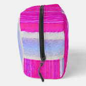 Levendige Abstracte Roze en Paarse Strepen Art Toilettasje (Rechts)