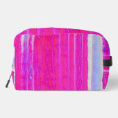 Levendige Abstracte Roze en Paarse Strepen Art Toilettasje (Achterkant)