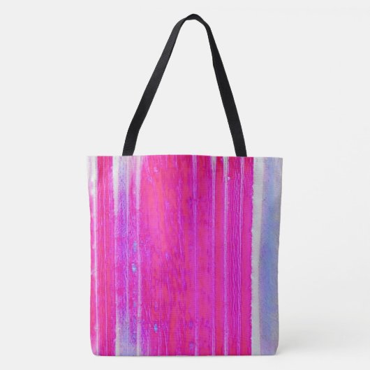 Levendige Abstracte Roze en Paarse Strepen Art Tote Bag (Voorkant)