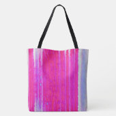 Levendige Abstracte Roze en Paarse Strepen Art Tote Bag (Achterkant)