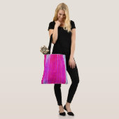 Levendige Abstracte Roze en Paarse Strepen Art Tote Bag (Op model)