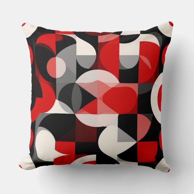 Levendige abstracte schildering met geometrische v kussen (Voorkant)