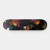 Levendige Abstracte Skateboard met Neon en Halfton (Horizontaal)
