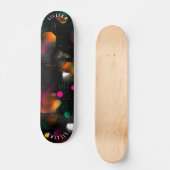 Levendige Abstracte Skateboard met Neon en Halfton (Voorkant)