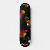 Levendige Abstracte Skateboard met Neon en Halfton (Voorkant)