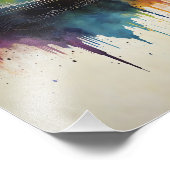 Levendige Abstracte Skyline Cityscape Art Foto Afdruk (Hoek)