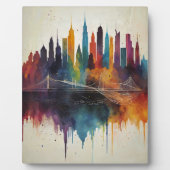 Levendige Abstracte Skyline Cityscape Art Fotoplaat (Voorkant)