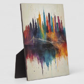 Levendige Abstracte Skyline Cityscape Art Fotoplaat (Zijkant)