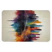 Levendige Abstracte Skyline Cityscape Art Magneet (Horizontaal)