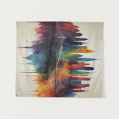 Levendige Abstracte Skyline Cityscape Art Wandkleed (Voorkant (horizontaal))