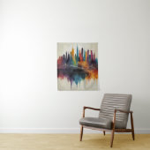 Levendige Abstracte Skyline Cityscape Art Wandkleed (In situ)