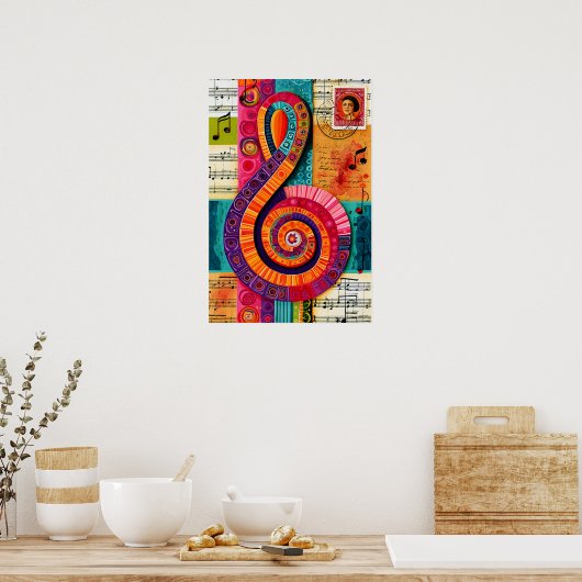 Levendige Abstracte Sleutel Poster (Keuken)