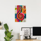 Levendige Abstracte Sleutel Poster (Thuiskantoor)