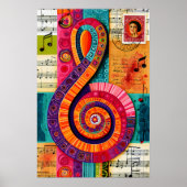 Levendige Abstracte Sleutel Poster (Voorkant)