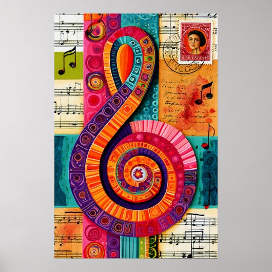 Levendige Abstracte Sleutel Poster (Voorkant)