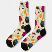 Levendige Abstracte Sokken in Magenta, Sinaasappel (Links)