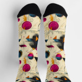 Levendige Abstracte Sokken in Magenta, Sinaasappel (Top)