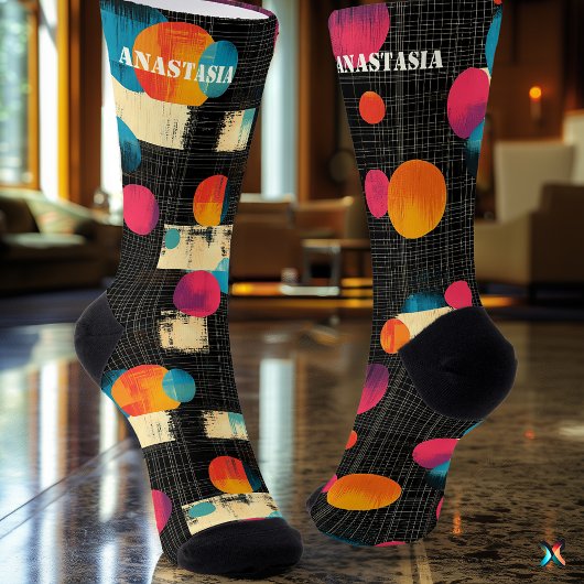 Levendige Abstracte Sokken met gedurfde kleurrijke