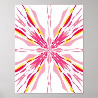 Levendige Abstracte Steruitbarsting Geometrische K Poster