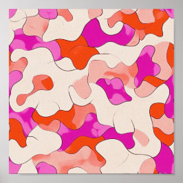 levendige Abstracte stroming Poster