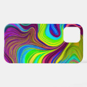 Levendige Abstracte Swirl iPhone Case - Neon Kleur iPhone Hoesje (Achterkant horizontaal)