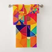 Levendige Abstracte symmetriearts Bad Handdoek (Insitu)