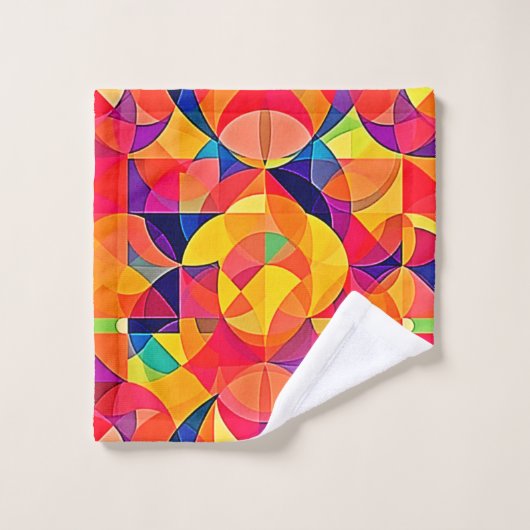Levendige Abstracte symmetriearts Bad Handdoek (Wasdoekje)