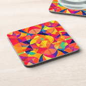 Levendige Abstracte symmetriearts Bier Onderzetter (Linkerzijde)