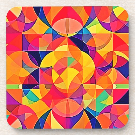 Levendige Abstracte symmetriearts Bier Onderzetter (Voorkant)