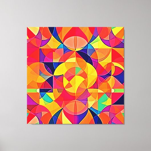 Levendige Abstracte symmetriearts Canvas Afdruk (Voorkant)