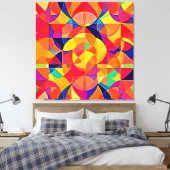 Levendige Abstracte symmetriearts Canvas Afdruk (Insitu (Slaapkamer))