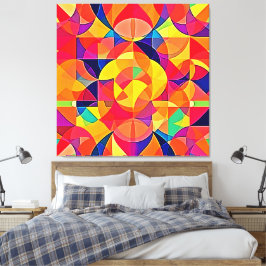 Levendige Abstracte symmetriearts Canvas Afdruk