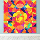 Levendige Abstracte symmetriearts Canvas Afdruk (Insitu (Houten vloer))