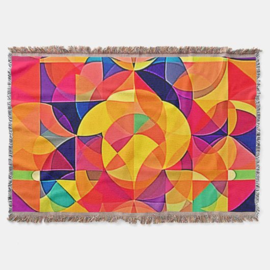 Levendige Abstracte symmetriearts Deken (Voorkant)