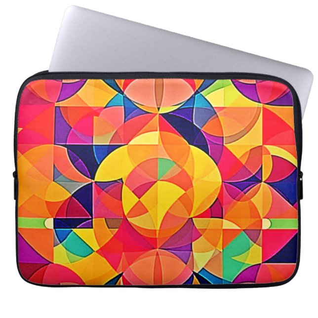 Levendige Abstracte symmetriearts Laptop Sleeve (Voorkant)