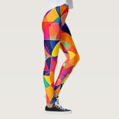 Levendige Abstracte symmetriearts Leggings (Rechts)
