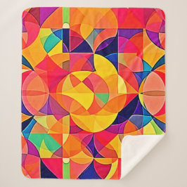Levendige Abstracte symmetriearts Sherpa Deken