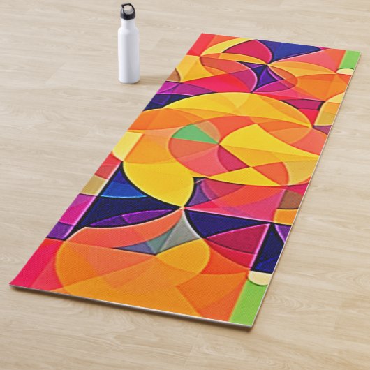 Levendige Abstracte symmetriearts Yogamat (In situ)