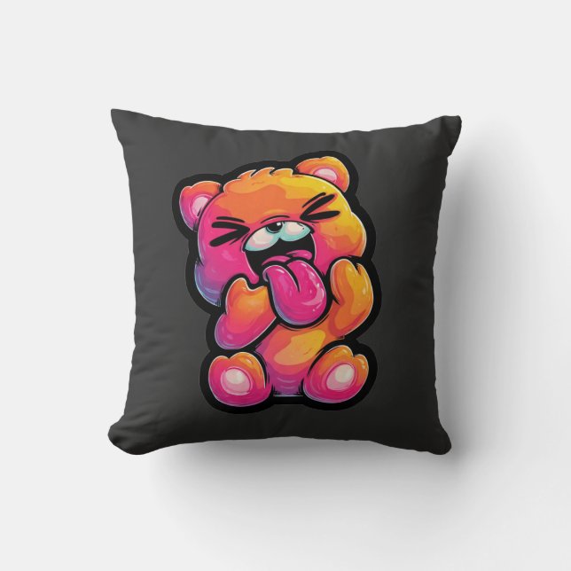 Levendige Abstracte Teddy Trui Kussen (Voorkant)