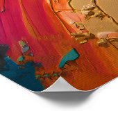 Levendige Abstracte Tropische Strand Scène Poster (Hoek)