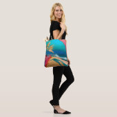 Levendige Abstracte Tropische Strandscène Tote Bag (Op model)