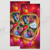 Levendige Abstracte Tulip Reflections Bladwijzer Menu (Voorkant / Achterkant)