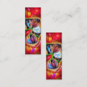 Levendige Abstracte Tulip Reflections Bladwijzer Mini Visitekaartje (Voorkant / Achterkant)