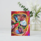 Levendige Abstracte Tulpenreflecties Briefkaart (Staand voorkant)