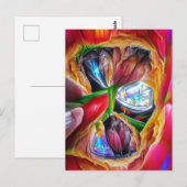 Levendige Abstracte Tulpenreflecties Briefkaart (Voorkant / Achterkant)