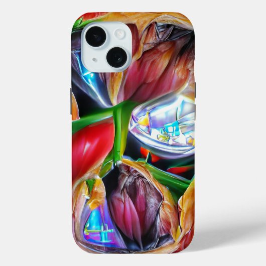 Levendige Abstracte Tulpenreflecties Case-Mate iPhone Case (Achterkant)