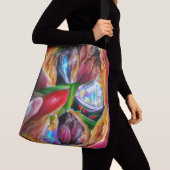 Levendige Abstracte Tulpenreflecties Crossbody Tas (Dichtbij)