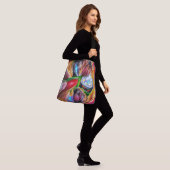 Levendige Abstracte Tulpenreflecties Crossbody Tas (Op model)