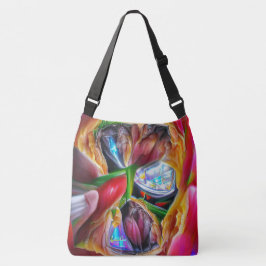 Levendige Abstracte Tulpenreflecties Crossbody Tas